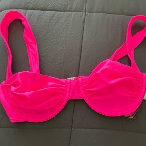 Neon pink bikini top